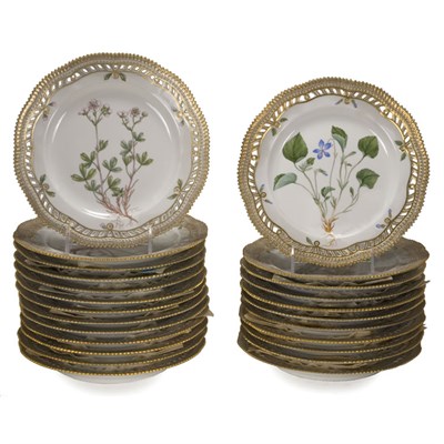 Lot 538 - Set of Twenty-Four Royal Copenhagen Flora...