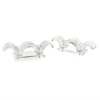 Lot 227 - Pair of Lalique Molded Glass Two-Light...