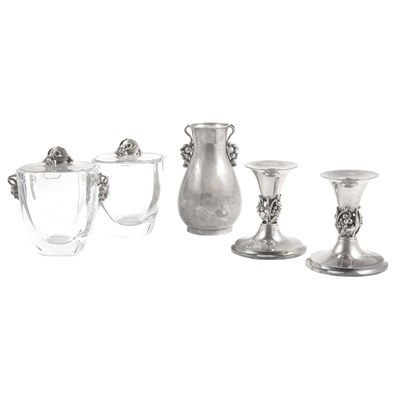 Lot 338 - Group of Five Danish Silver Table Articles...