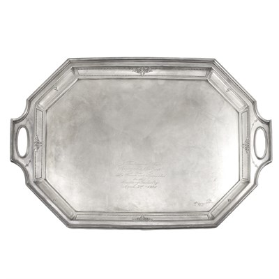 Lot 347 - Durgin Gorham Sterling Silver Two-Handle Tray...