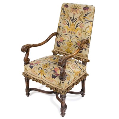 Lot 238 - Continental Baroque Style Walnut Armchair