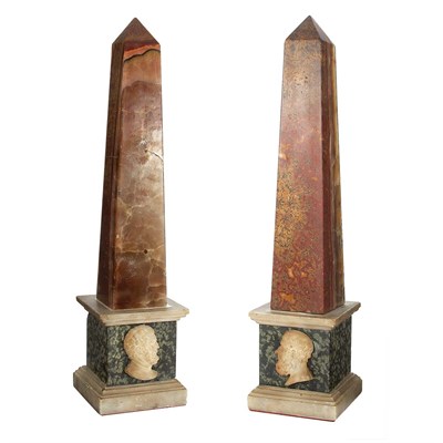 Lot 518 - Pair of Italian Neoclassical Variegated Marble...