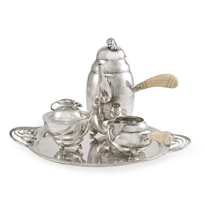 Lot 171 - Webster Ivory Handled Sterling Silver Coffee...