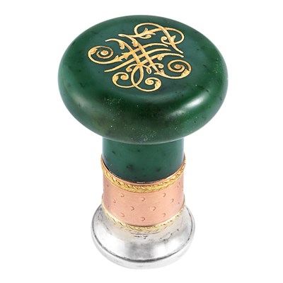 Lot 258 - Continental Nephrite, Rose Gold and Metal Seal...