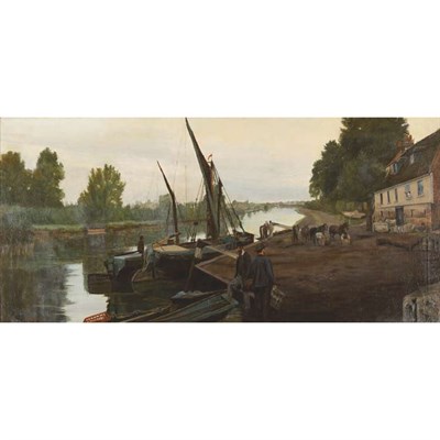 Lot 16 - French School 19th Century Workers Along a...