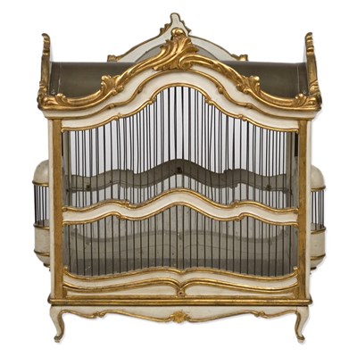 Lot 342 - Italian Parcel Gilt and Ivory Painted Wood...
