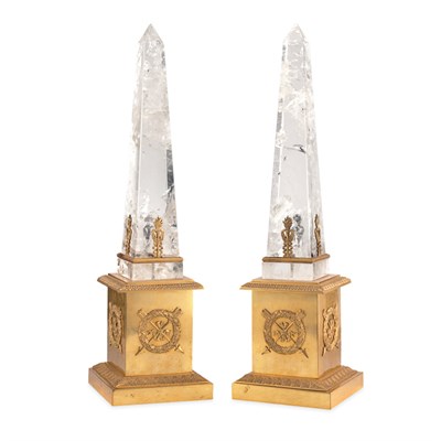 Lot 106 - Pair of Empire Style Gilt-Bronze and Rock...