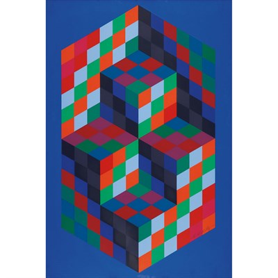 Lot 105 - Victor Vasarely COMPOSITION Color screenprint,...