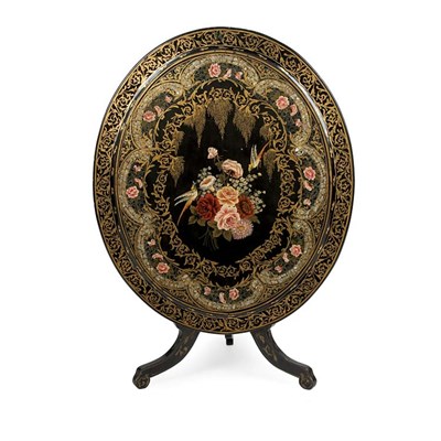 Lot 421 - Victorian Style Painted and Black Lacquered...