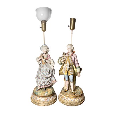 Lot 94 - Pair of B. Monvoisin Painted Bisque Porcelain...