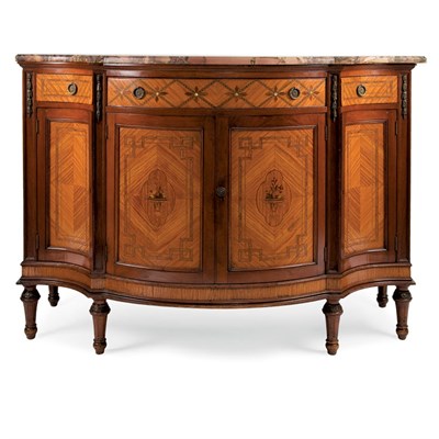 Lot 455 - Louis XVI Style Metal Mounted Marquetry,...
