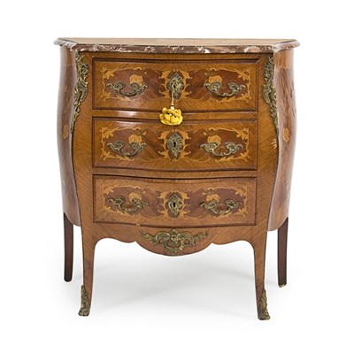 Lot 474 - Louis XV Style Gilt-Metal Mounted Marquetry...