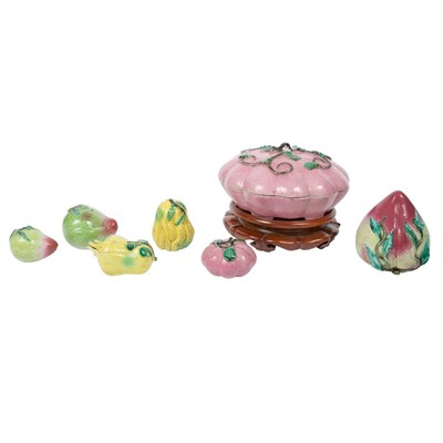 Lot 324 - Group of Seven Chinese Famille Rose Glazed...