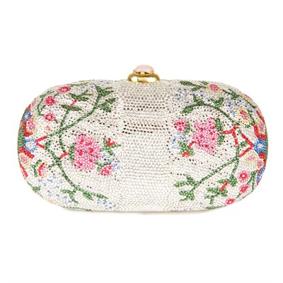 Lot 440 - Judith Leiber Jeweled Minaudiere Gold-tone...