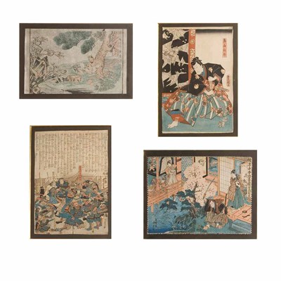 Lot 250 - Group of Four Framed Japanese Woodblock Prints...