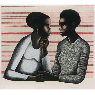 Lot 382 - Elizabeth Catlett (b. 1915) GOSSIP Color...