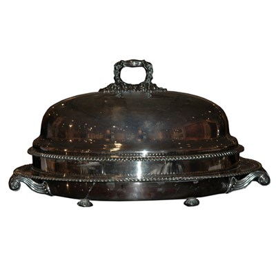 Lot 315 - Silver Plated Meat Platter and Dome Length of...