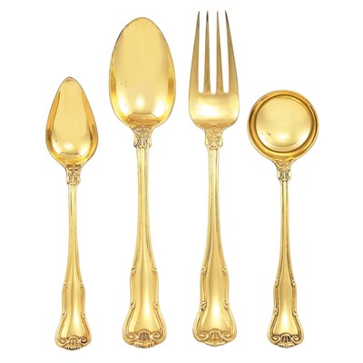 Lot 229 - Tiffany & Co. Silver Gilt Flatware Service In...