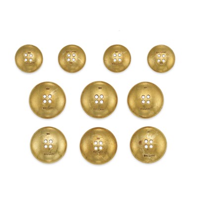 Lot 306 - Gold Button Set, Bulgari