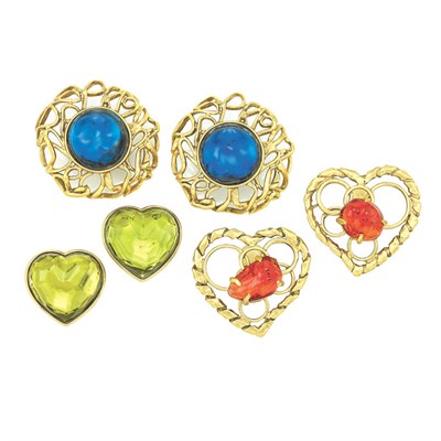 Lot 51 - Three Pairs of Yves Saint Laurent Earrings...