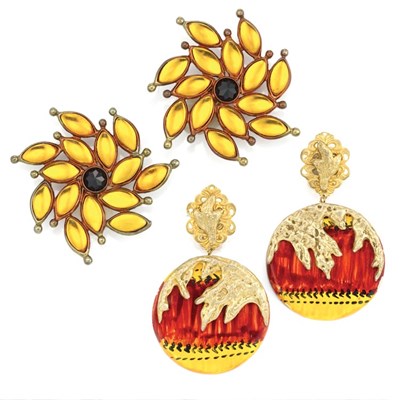 Lot 60 - Two Pairs of Yves Saint Laurent Earrings...