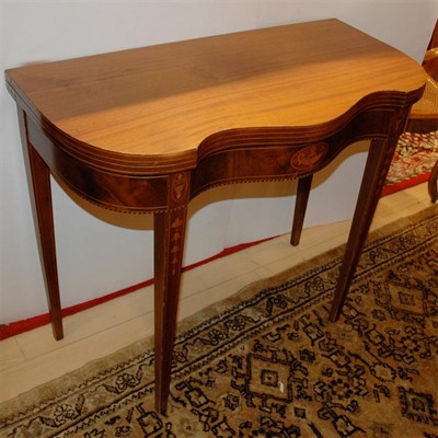 Lot 295 - George III Style Inlaid Mahogany Fold-Over...