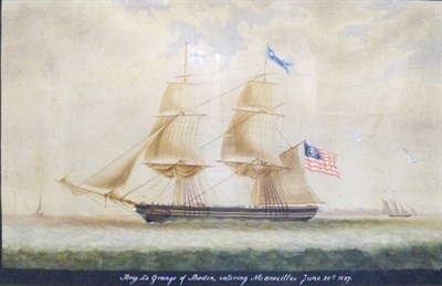 Lot 12 - American School 19th Century Brig La Grange of...