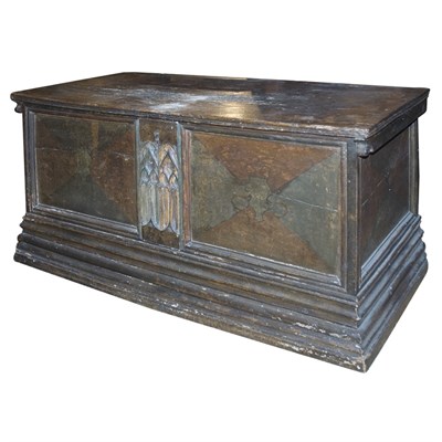 Lot 133 - Continental Baroque Painted Walnut Cassone...