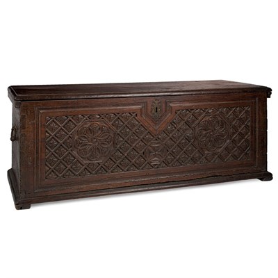 Lot 299 - Northern European Baroque Oak Cassone The...