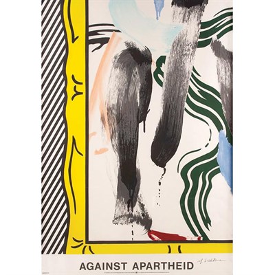 Lot 432 - Roy Lichtenstein AGAINST APARTHEID POSTER (C....