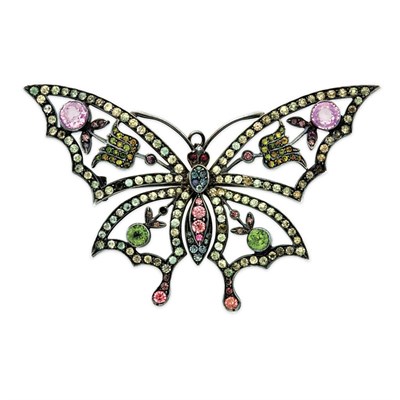 Lot 90 - Edwardian Butterfly Pin/Pendant Silver plated...