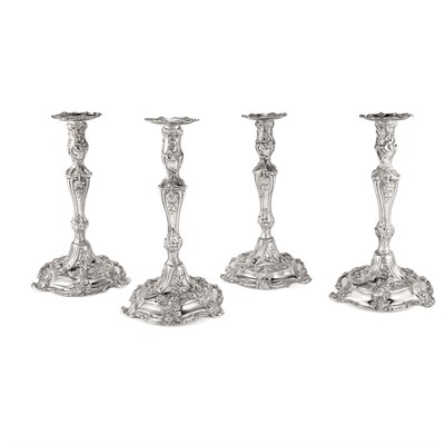 Lot 239 - Set of Four George III Silver Candlesticks...