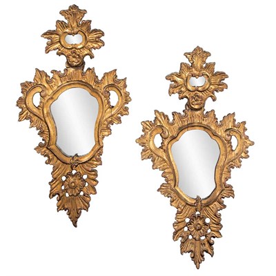 Lot 192 - Pair of Italian Rococo Gilt-Wood Mirrors 18th...