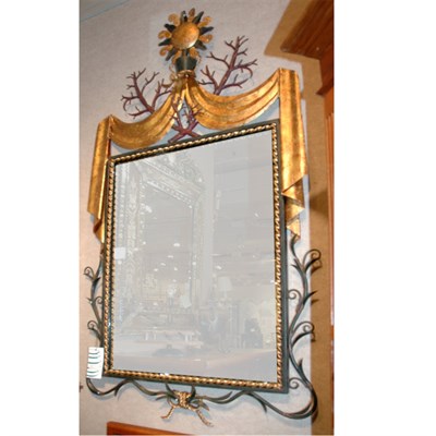 Lot 168 - Poillerat Style Gilt and Painted Wrought Iron...