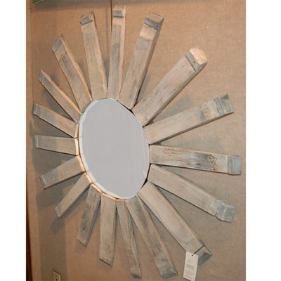 Lot 137 - Bleached Wood Sunburst Mirror Diameter 48 inches.