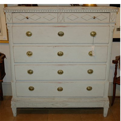 Lot 219 - Provincial Painted Wood Chest of Drawers...