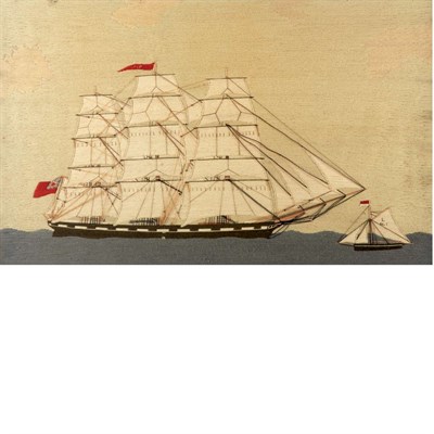 Lot 142 - British Sailor's Woolwork Picture 19th Century...