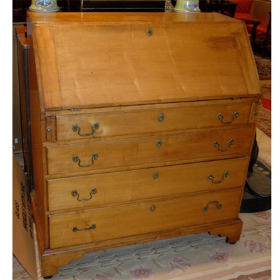Lot 197 - Georgian Style Fruitwood Slant Front Desk...