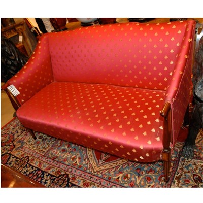 Lot 319 - Regency Style Black Painted Wood Settee Length...