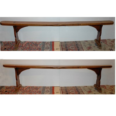 Lot 127 - Pair of Provincial Pine Benches Length 6 feet...
