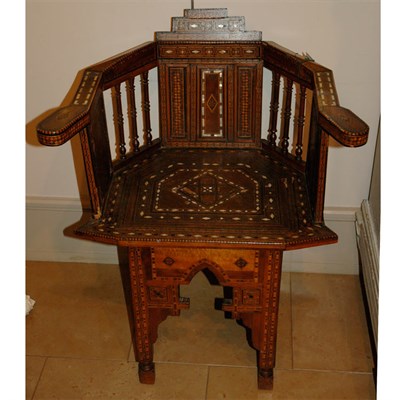 Lot 218 - Islamic Style Inlaid Armchair
