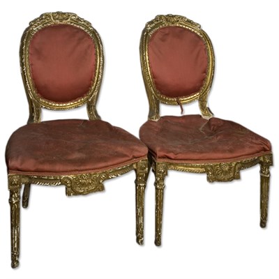 Lot 422 - Pair of Louis XVI Style Painted Side Chairs...
