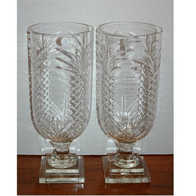 Lot 540 - Pair of George III Style Cut Colorless Glass...