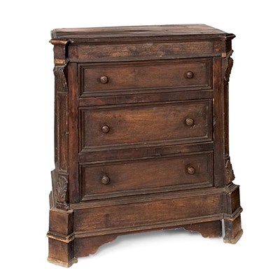 Lot 285 - Italian Baroque Walnut Commodino The...