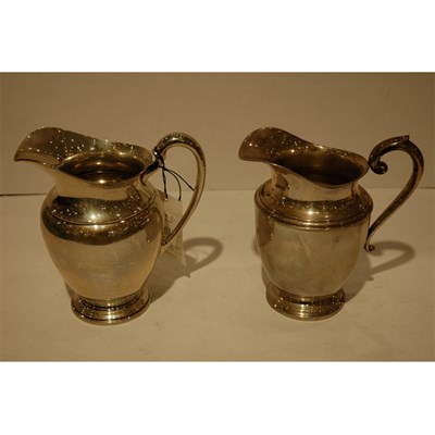 Lot 375 - Two Sterling Silver Water Pitchers Height of...