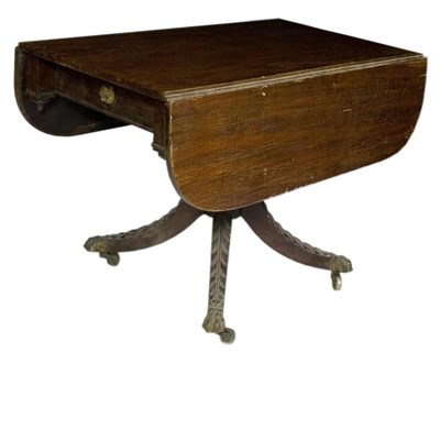 Lot 112 - Classical Mahogany Drop-Leaf Table First half...