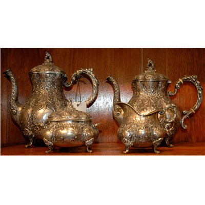 Lot 394 - Continental Rococo Style Silver Tea and Coffee...