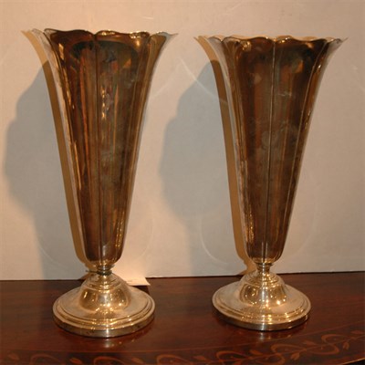 Lot 409 - Pair of Watson Co. Sterling Silver Fluted...