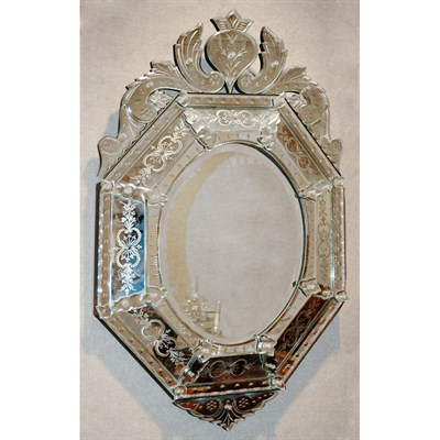 Lot 300 - Venetian Style Mirror Framed Mirror Height 47...