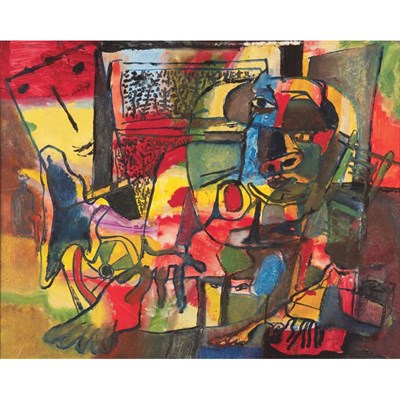 Lot 104 - Zero Mostel American, 1915-1977 Self Portrait,...